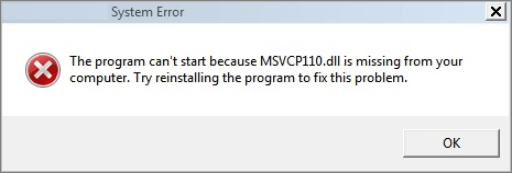 msvcr110d.dll is missing