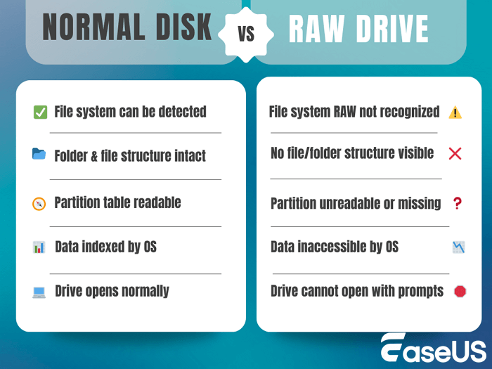 Normal na Disk vs RAW drive