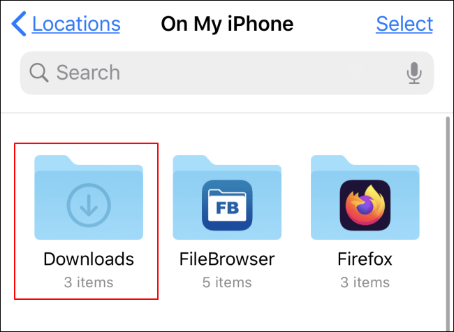 Find Downloads folder on iPhone