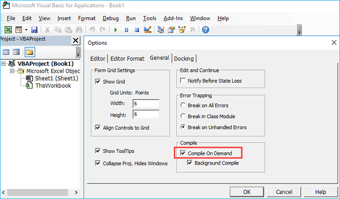 microsoft excel not working virtual application error