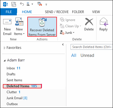 no deleted items folder in outlook 2007