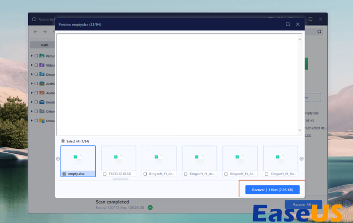 odzyskać usunięte pliki Excel