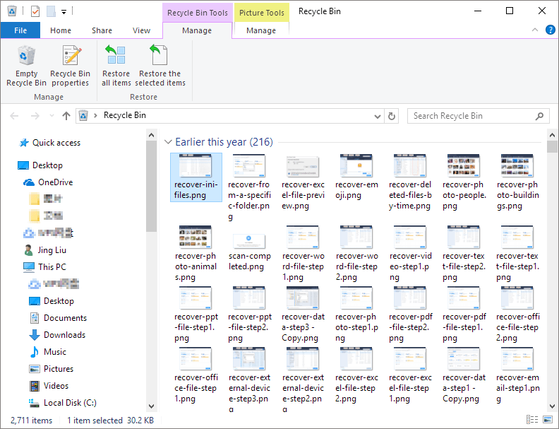 is there a log of deleted files in windows 7