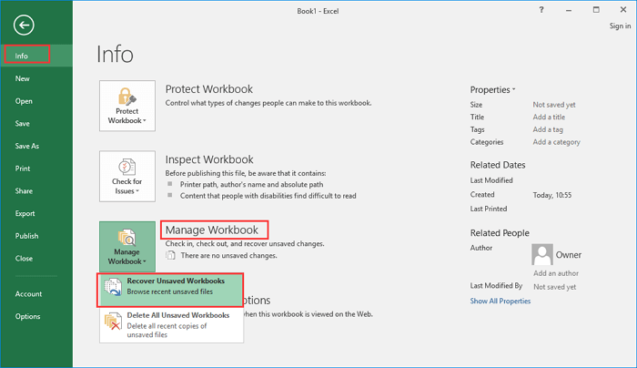 recover overwritten excel files 2016