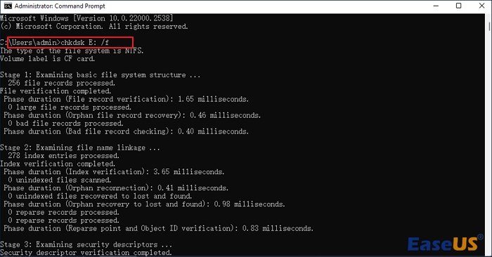 substitua-o pela letra da unidade do seu cartão CF
