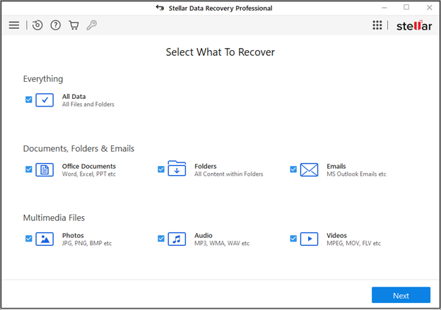 Recover MS Office files with Stellar data recovery