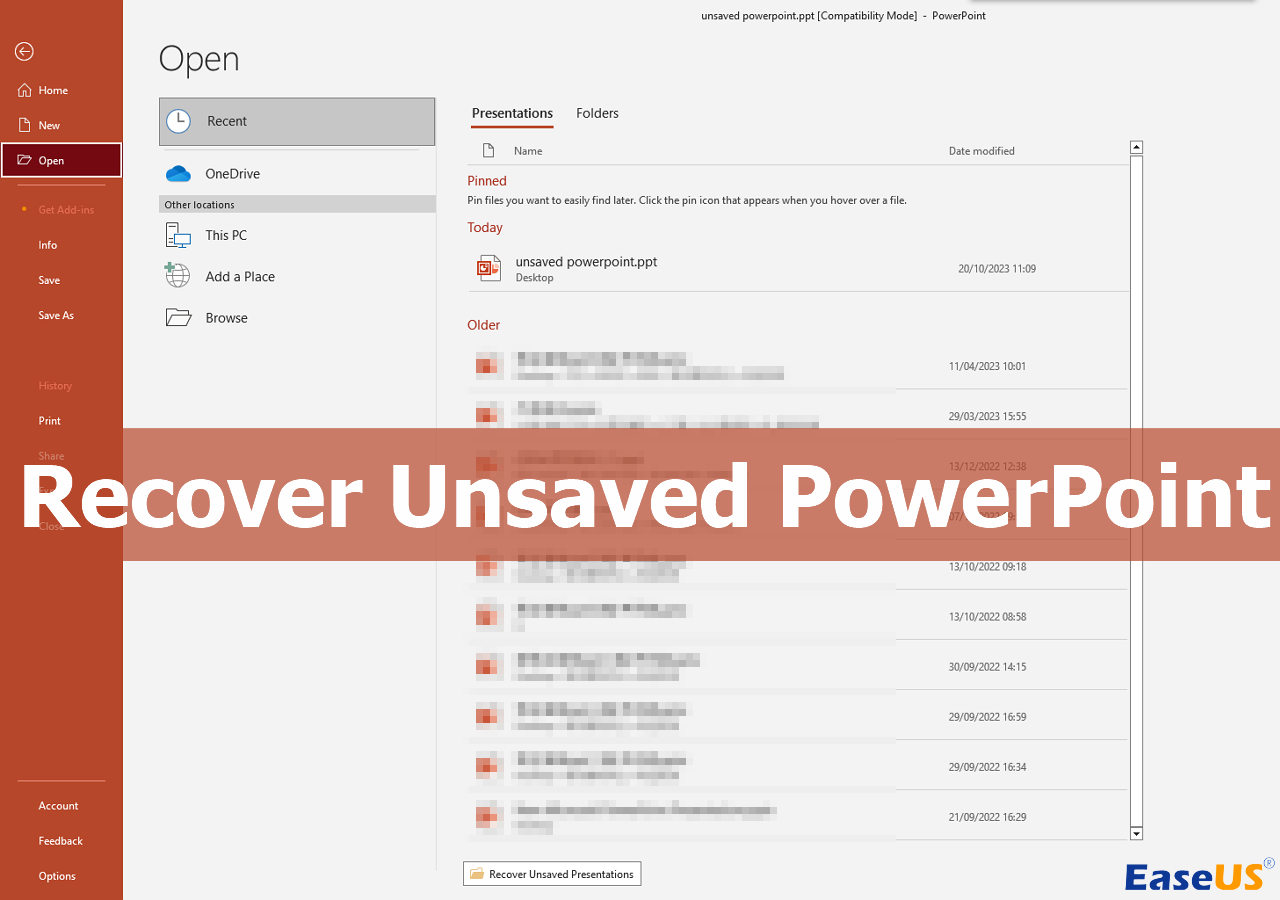 recover unsaved powerpoint