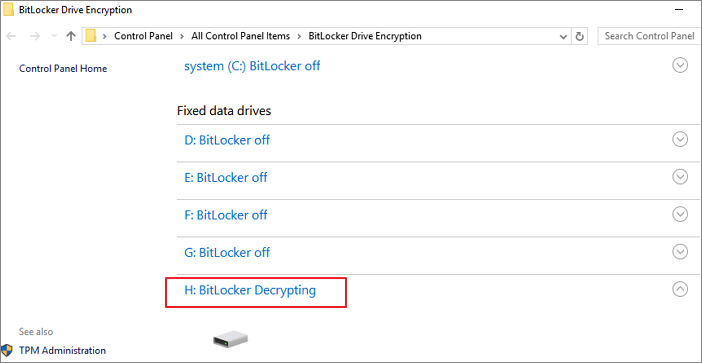 Remove write protection from BitLocker partition.