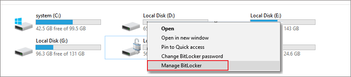 Remove BitLocker protection.