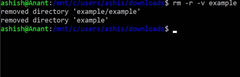 rm -6 でディレクトリを削除する