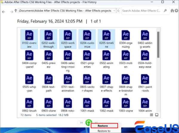 Stellen Sie die gewünschte Datei wieder her