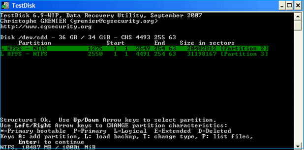 Retrieve data with TestDisk