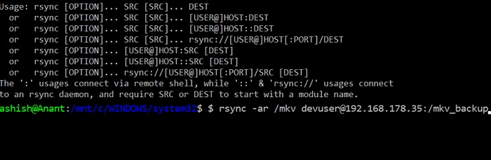 Use the rsync Command to Copy Directories