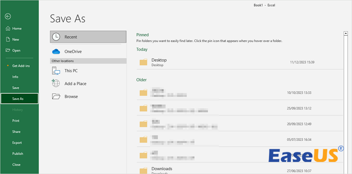 حفظ إكسل جديد