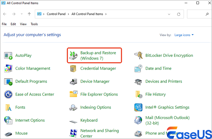 escolha backup e restauração