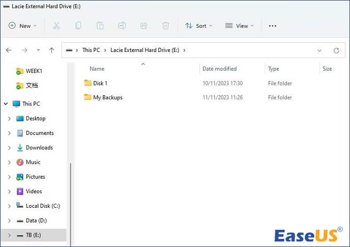 restaurer ces fichiers sur leur emplacement LaCie