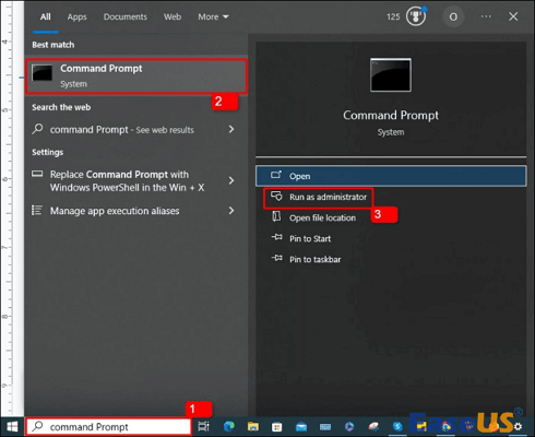 관리자 권한으로 실행을 선택하세요