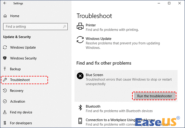 Wählen Sie Fehlerbehebung ausführen