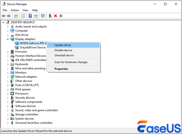 wybierz aktualizację sterownika