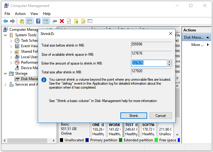 Easeus re-size partition error