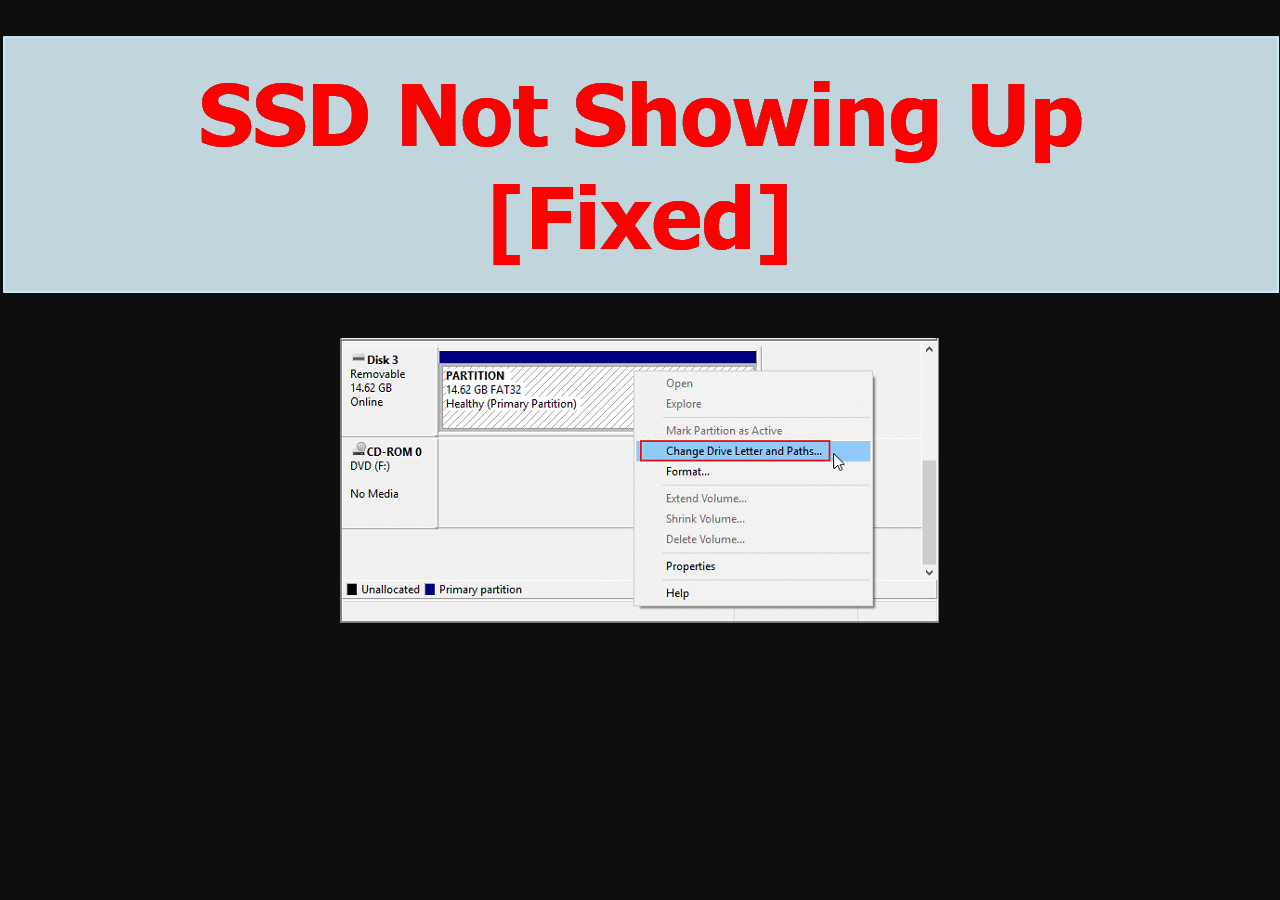 Lav vej At vise Betinget Easy] 4 Ways to Fix SSD not showing up in Windows 10/11 - EaseUS