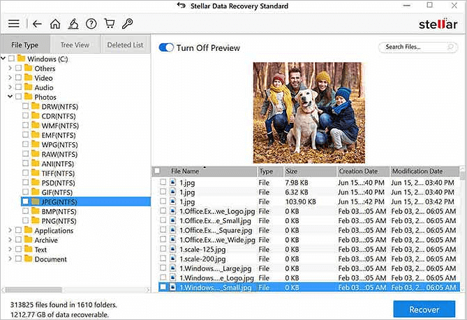 Stellar Data Recovery software restores your lost data