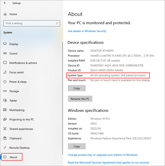 Norma Fotoeléctrico Aplaudir How to Tell if Your Computer Is 32 or 64 Bit Windows 10 - EaseUS