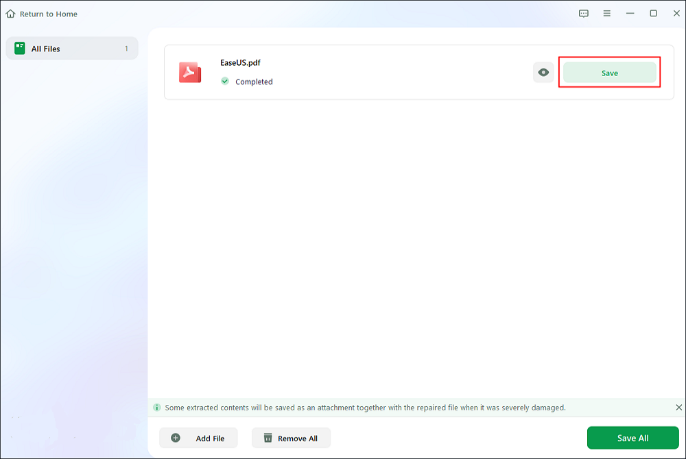 ketuk simpan untuk menyimpan file yang telah diperbaiki