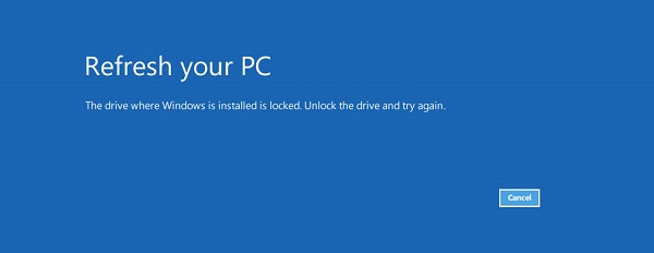 A unidade onde o Windows está instalado está bloqueada