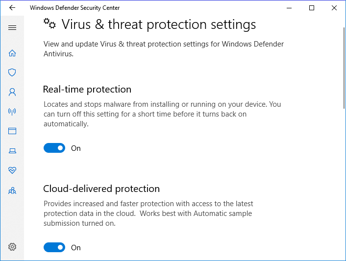 قم بتشغيل Windows Denfender.