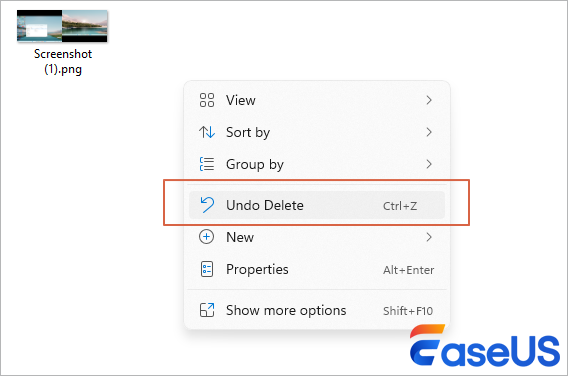 batalkan penghapusan di Windows 10