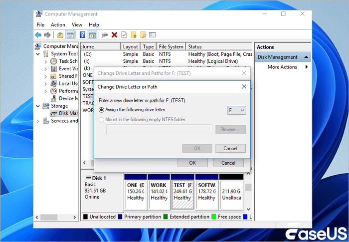 change drive letter for not working external hard drive