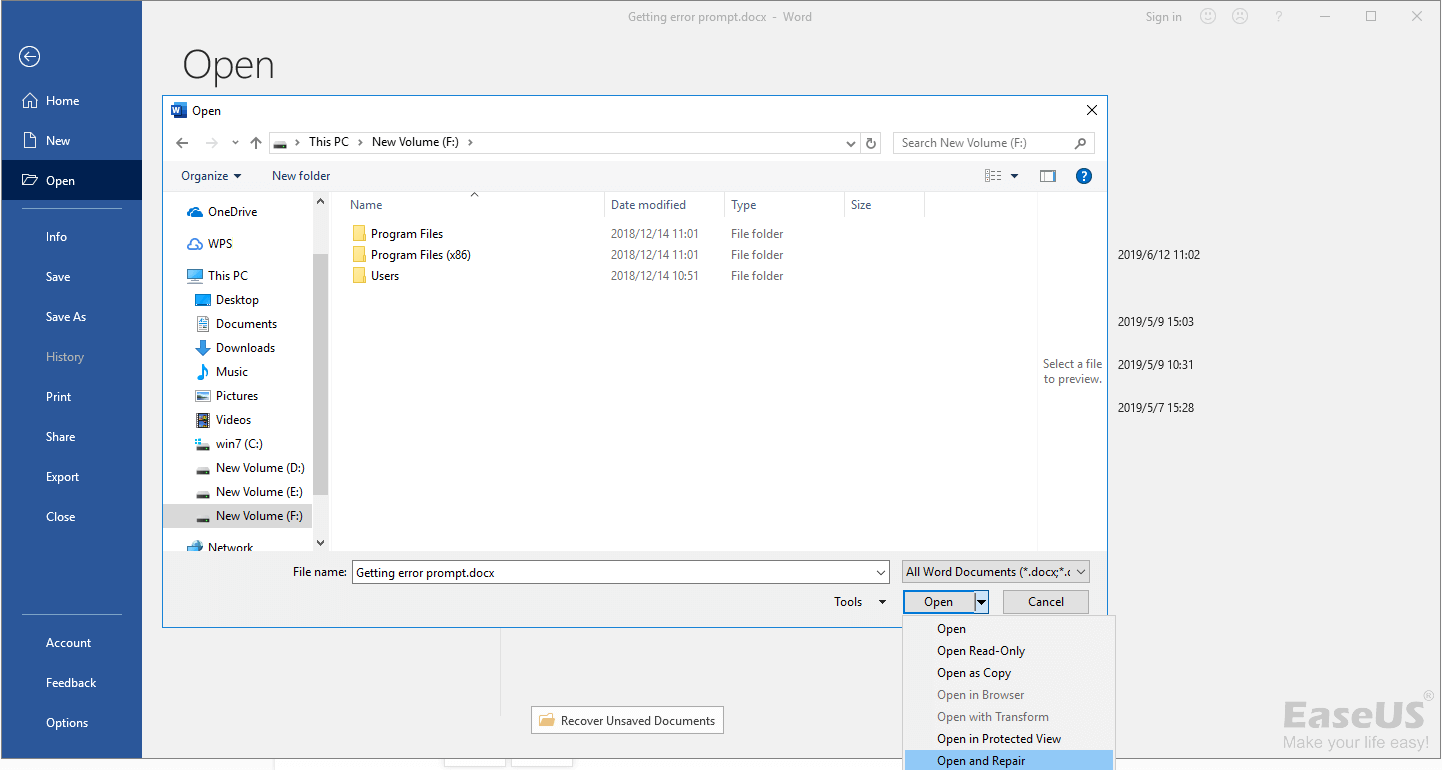 cannot save word 2013 documents in windows 10