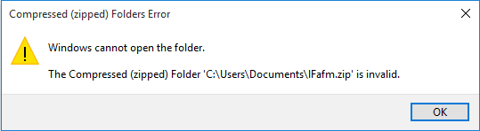 File is Invalid or corrupt.