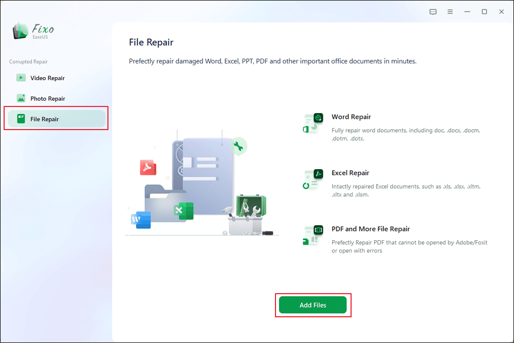 add files to repair documents with Fixo