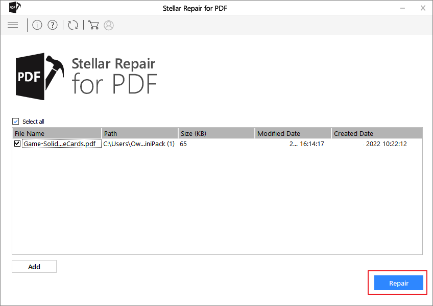 Herstel de PDF