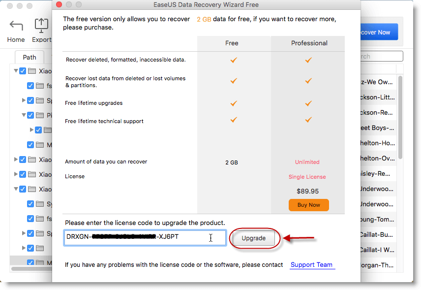 easeus data recovery serial number