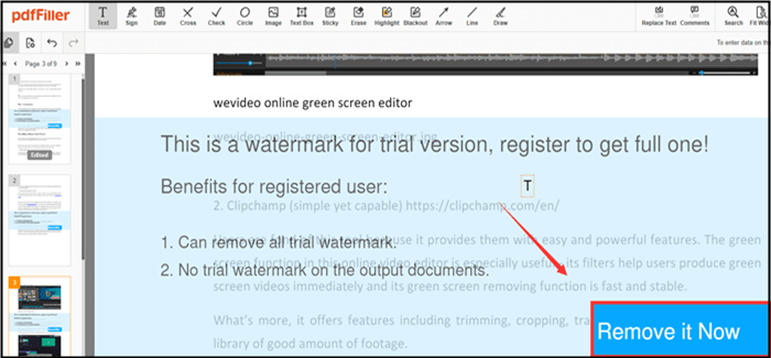 pdffiller remove marca d'água do pdf