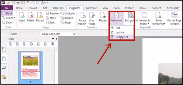 remova marca d'água com foxit