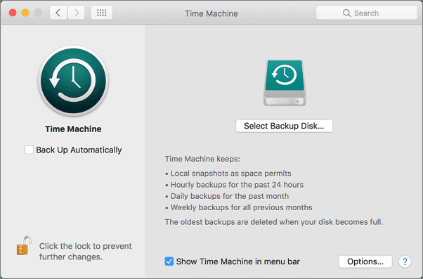 Backup Mac data with Time Machine.