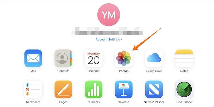 clique nas fotos do iCloud