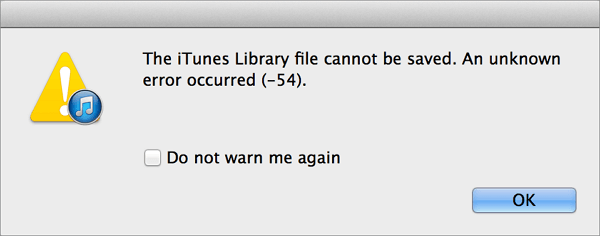 iTunes error 54