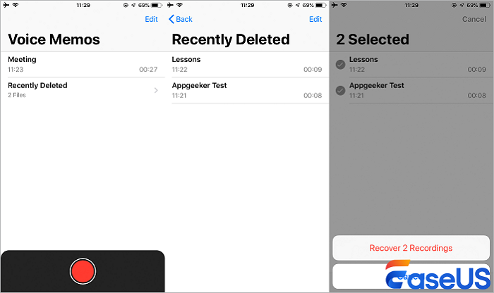 Recover Deleted Voice Memos from the Recently Deleted Folder