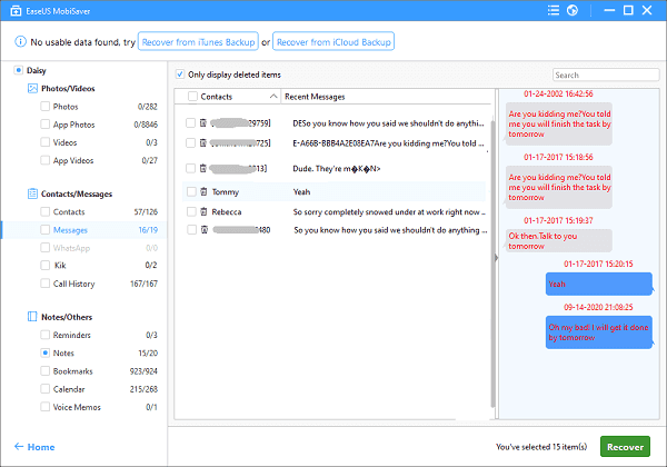 Log recovery chat WeChat Recovery: