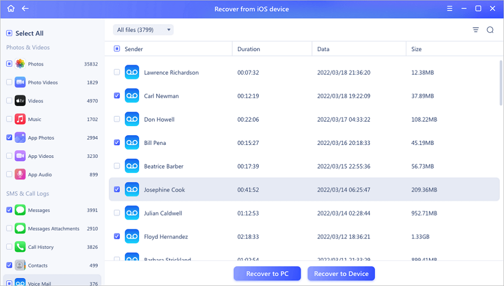 Recover Voice Mails from iPhone - 3