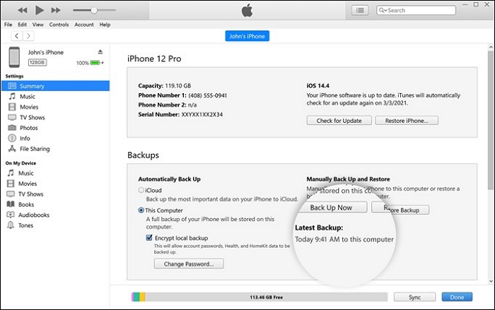 veja mensagens excluídas via iTunes