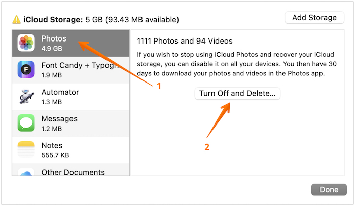 desativar a opção de exclusão