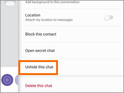 Hide and Unhide LINE Chats