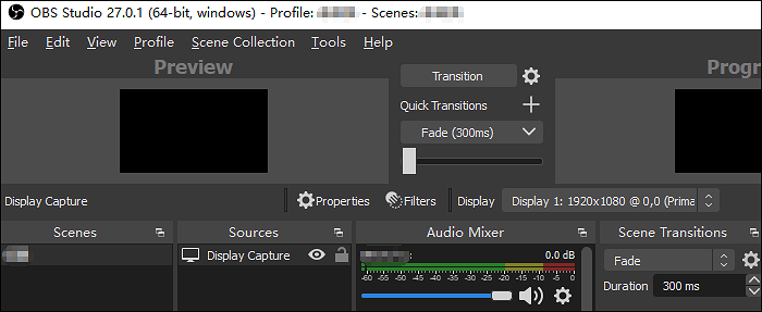 obs to record screen and audio