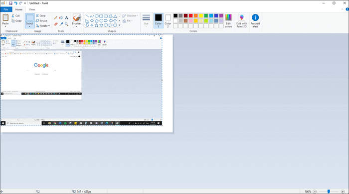 pegar captura de pantalla en paint